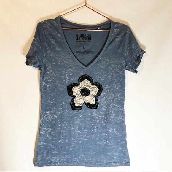 Threads 4 Thought Tops - Threads 4 Thought burnout lace floral detail large
